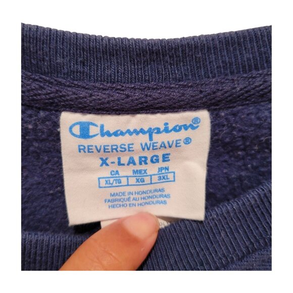 Vintage Champion Navy Blue Sweatshirt Sweater Size XL Extra Large Reverse Weave - Picture 6 of 7